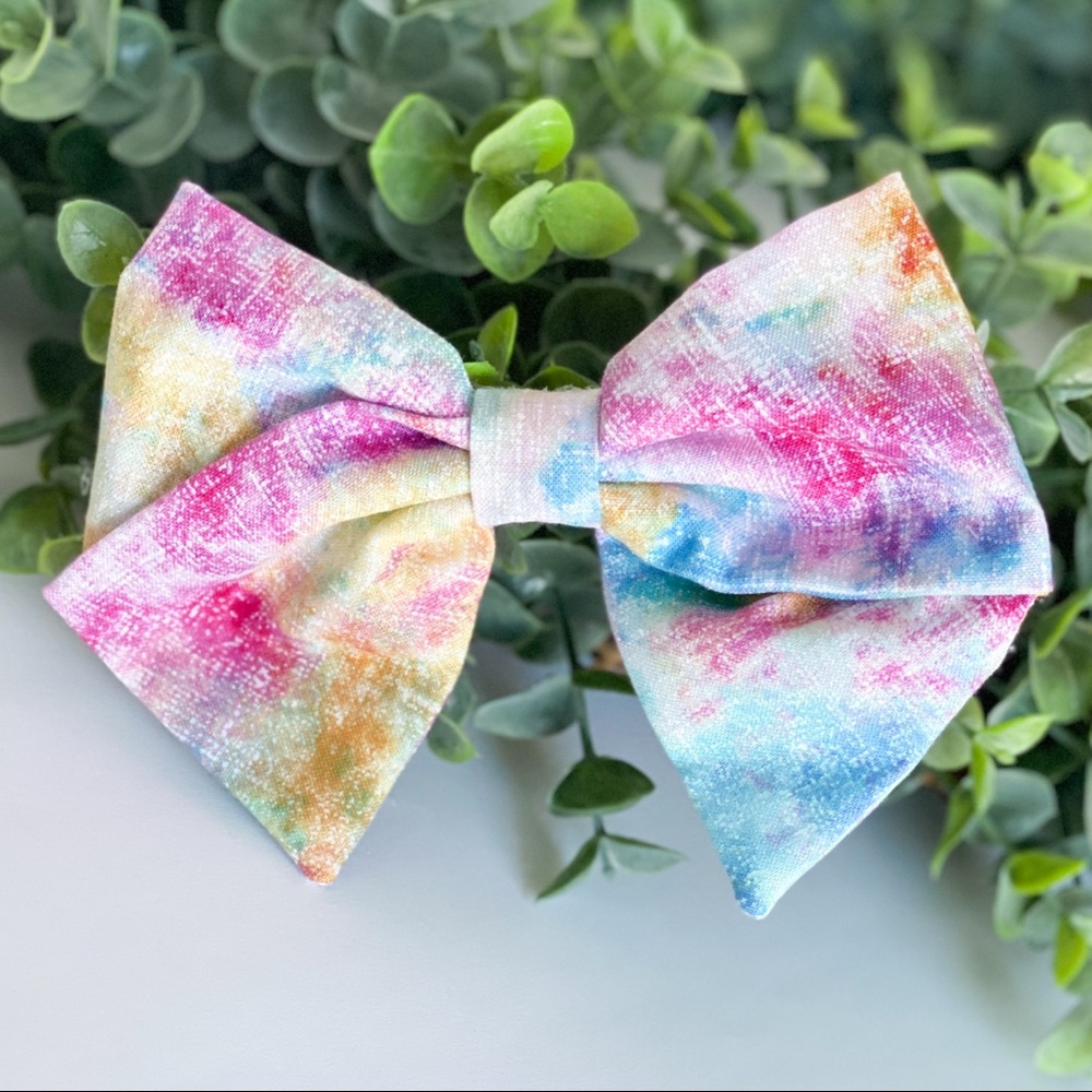 Large Colorful Spring/Summer Fabric Hair Bow